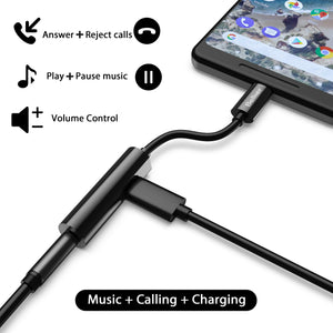 2 In 1 Type C Audio Charger Adapter